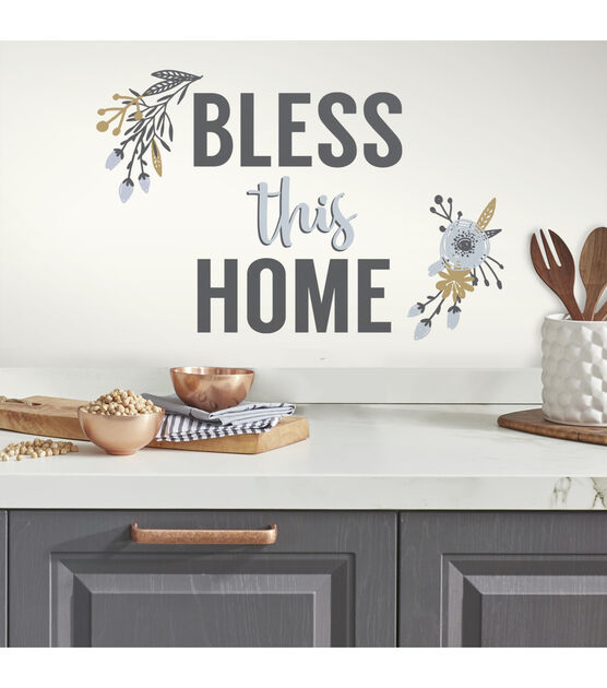RoomMates Wall Decals Floral Bless This Home, , hi-res, image 4