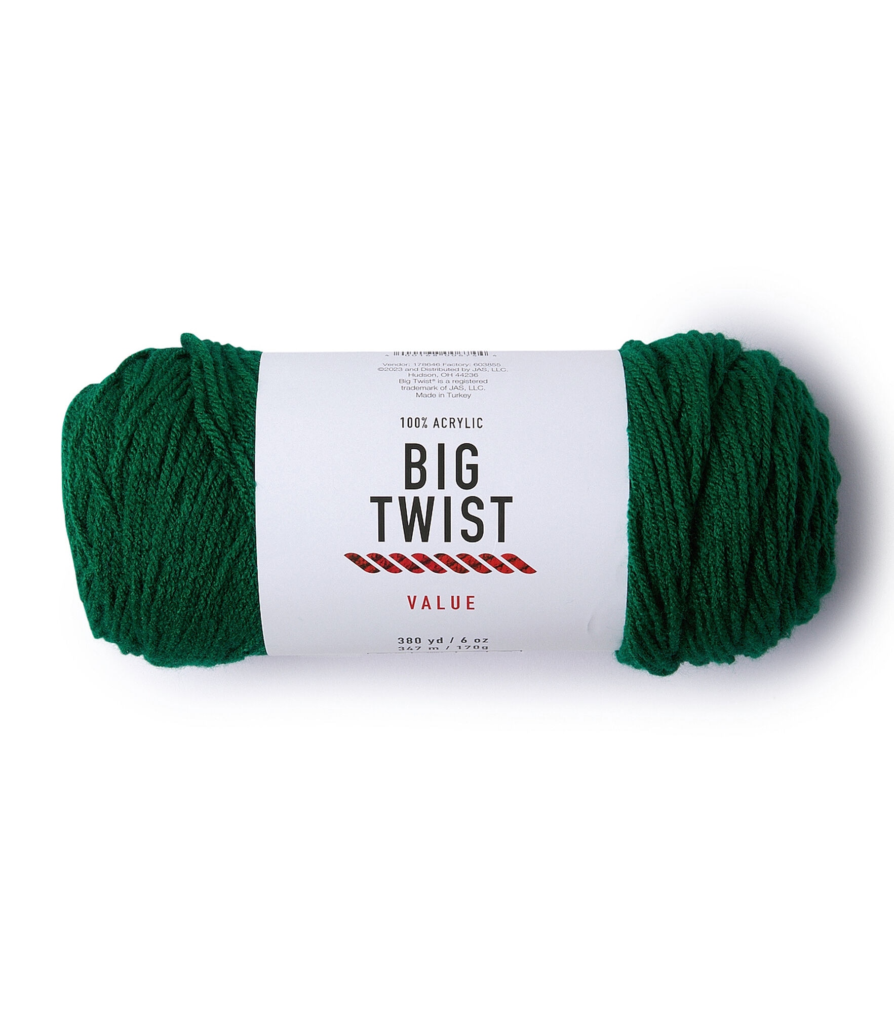 Solid Worsted Acrylic 380yd Value Yarn by Big Twist, Varsity Green, hi-res