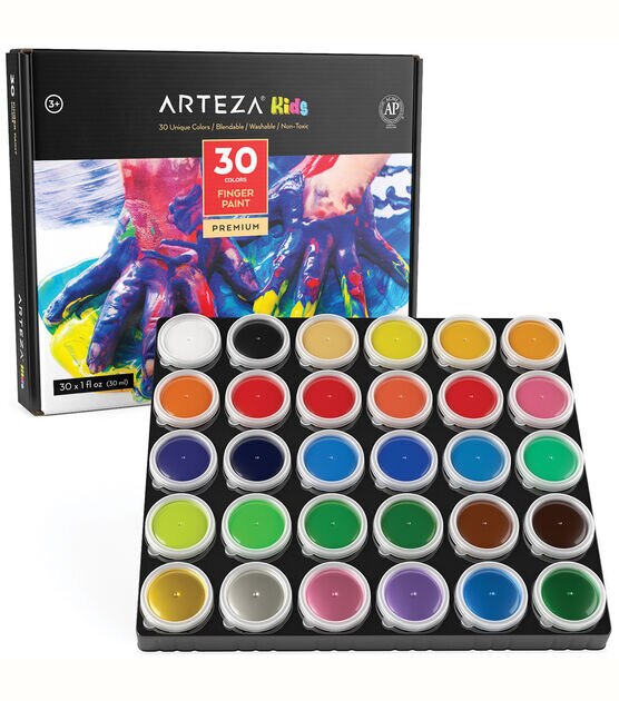 Arteza Watercolor Paint, Set of 36 Assorted Vibrant Colors in Half Pans in Tin