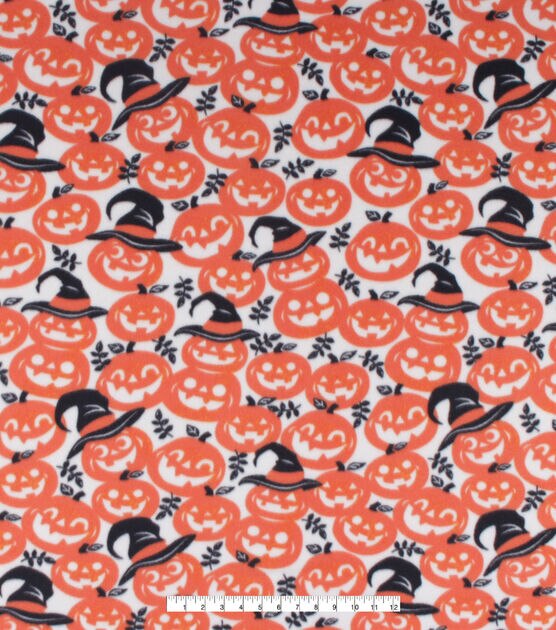 Blizzard Fleece Happy Haunting Pumpkins Fabric, , hi-res, image 4