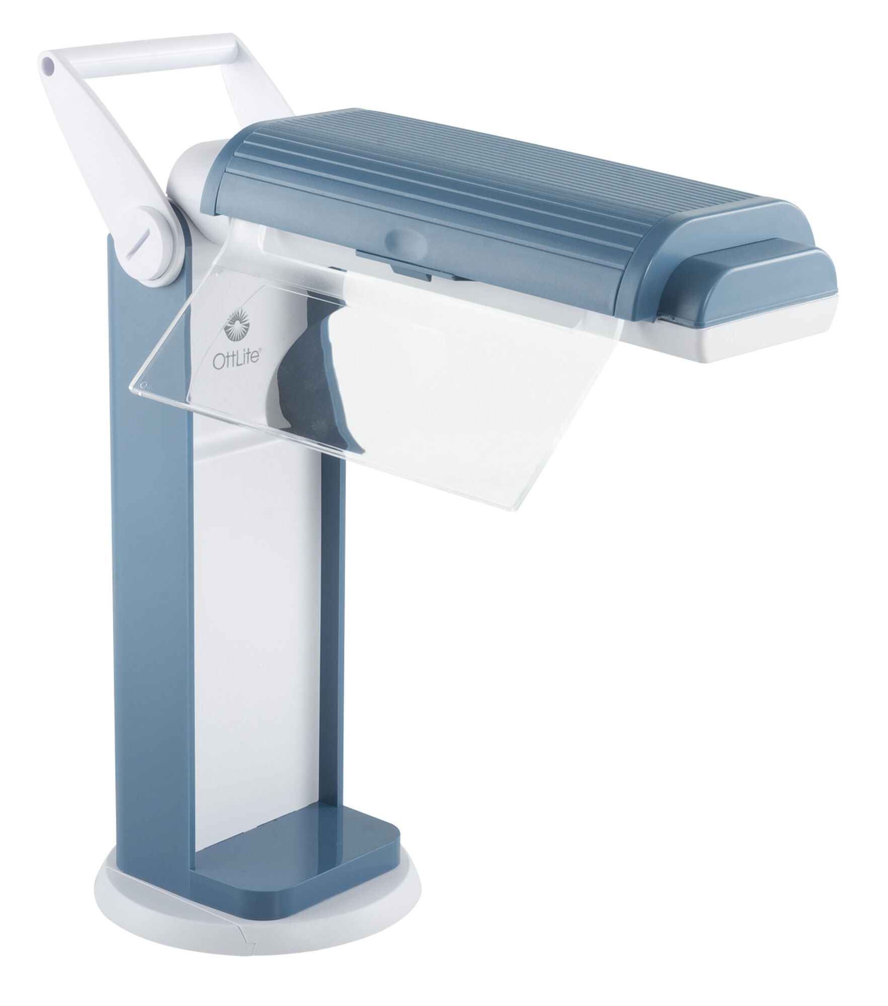 OttLite 19.5" Portable Task Lamp With Magnifier, Blue, hi-res