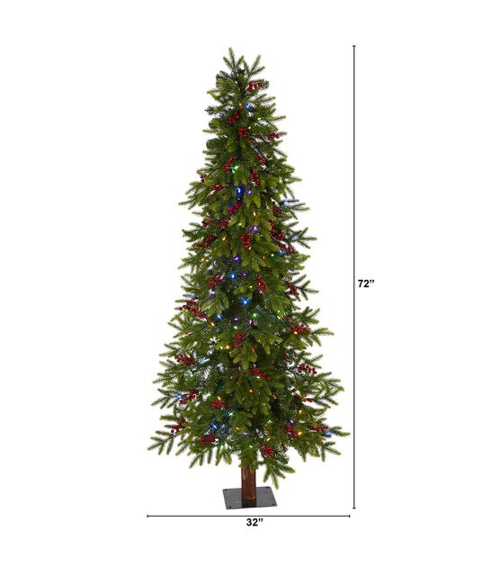 Nearly Natural 6' Multicolor Pre Lit Victoria Fir Christmas Tree, , hi-res, image 2