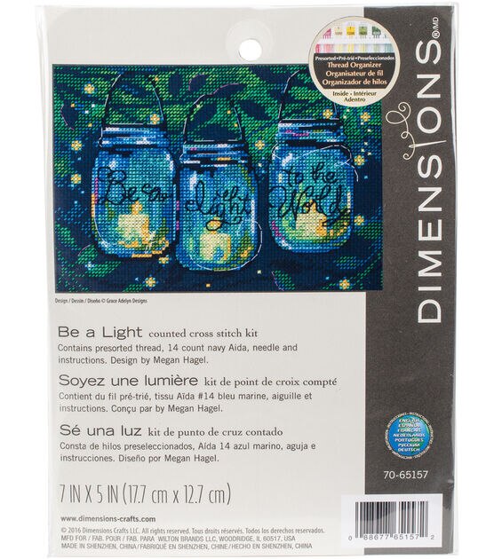 Dimensions 7" x 5" Be a Light Counted Cross Stitch Kit