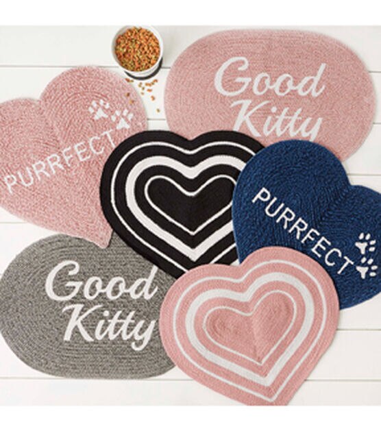Design Imports Pink Stripe Heart Shaped Pet Mat 20" x 20", , hi-res, image 7