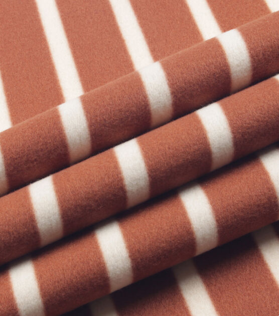 Dark Brown Stripe Blizzard Prints Fleece Fabric, , hi-res, image 3