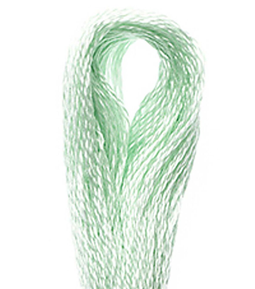 DMC 8.7yd Greens & Grays 6 Strand Cotton Embroidery Floss, 955 Light Nile Green, swatch, image 7