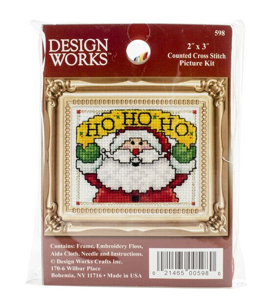 Design Works 3" x 2" Ho Ho Ho Counted Cross Stitch Ornament Kit