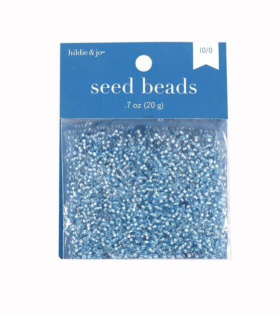 0.7oz Light Blue Glass Rocaille Seed Beads by hildie & jo