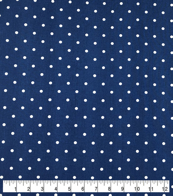 White Dots on Royal Blue Quilt Cotton Fabric by Keepsake Calico, , hi-res, image 2