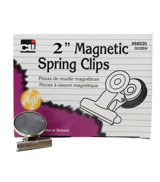 Charles Leonard 2" Magnetic Spring Clips 36pk