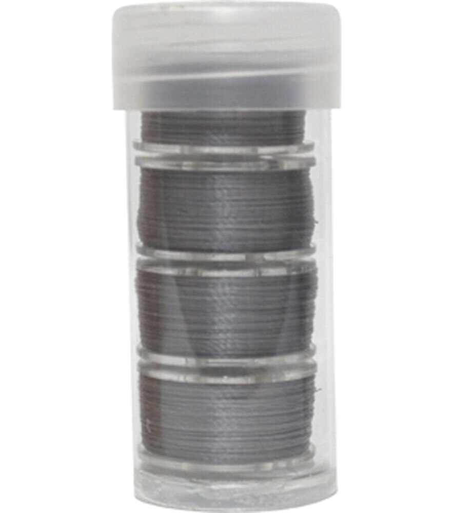 Sulky 60 Wt Poly Prewound Bobbin Thread, 1011 Steel Gray, swatch, image 6