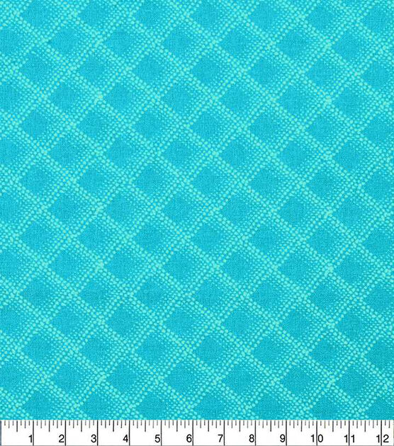 Teal Diamond Quilt Cotton Fabric by Keepsake Calico, , hi-res, image 2