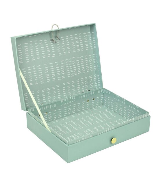 10" Green Pantone Rectangle Box With Button Closure by Place & Time, , hi-res, image 2