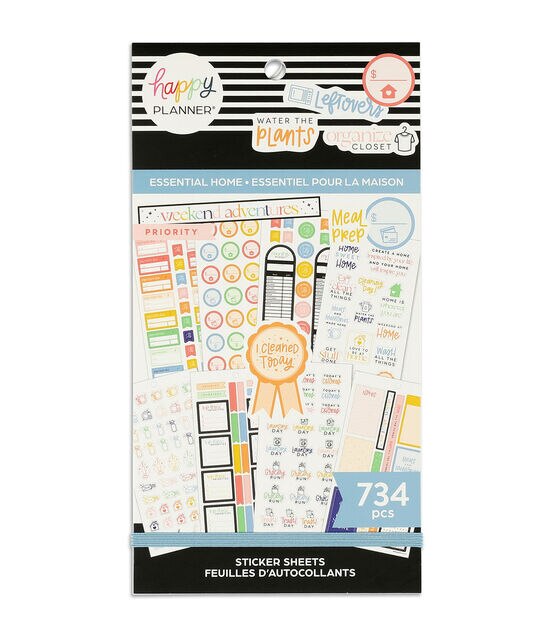 734pc Essential Home Happy Planner Stickers