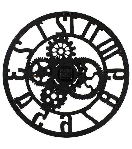 Northlight 24" Gold  Black Battery Operated Round Wall Clock with Cogs, , hi-res, image 4