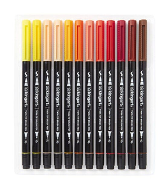KINGART Dual Tip Brush Pen Art Markers Set of 48 Unique Colors, , hi-res, image 10