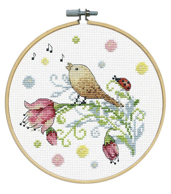 Design Works 8" Bird Round Counted Cross Stitch Kit