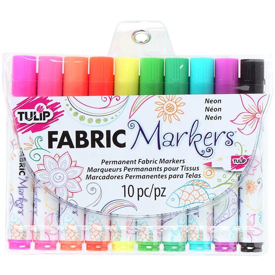 Neon  fabric Markers 10 pk