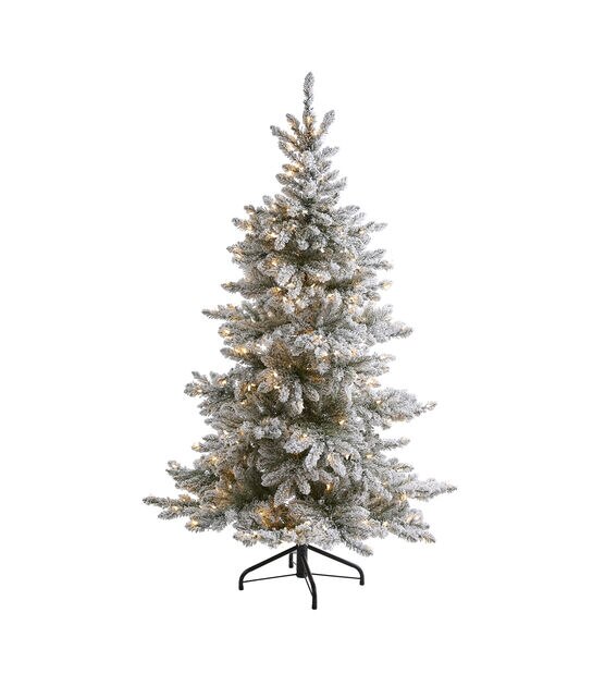 Nearly Natural 6' Pre Lit Flocked West Virginia Spruce Christmas Tree, , hi-res, image 1