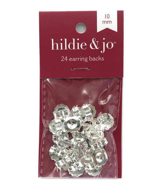 10mm Silver Butterfly Earring Backs 24pk by hildie & jo