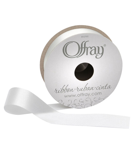 Offray 7/8"x9' Seamaid Solid Accent Ribbon White