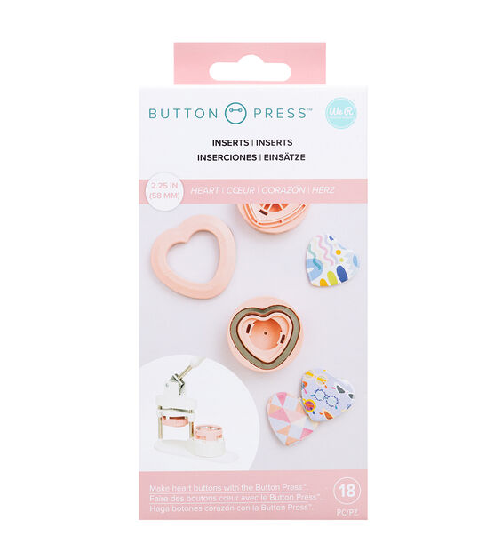 We R Memory Keepers 2" Button Press Heart Inserts 18ct