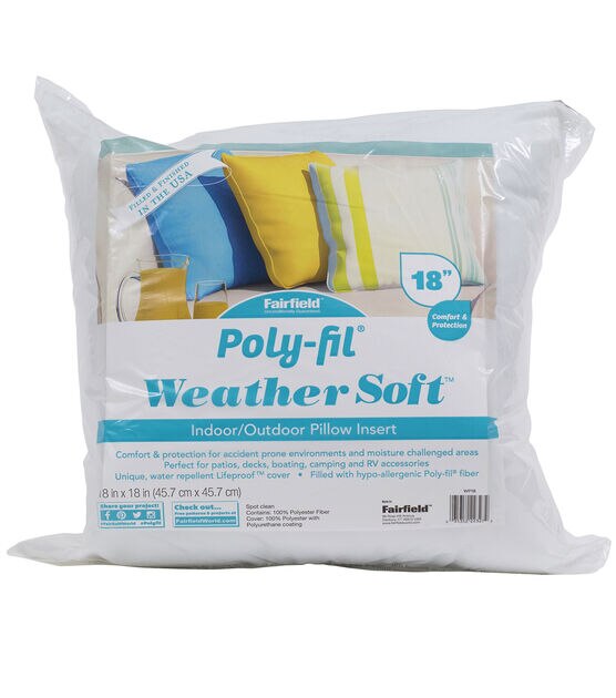 Poly Fil Weather Soft Indoor & Outdoor Pillow Insert 18x18"