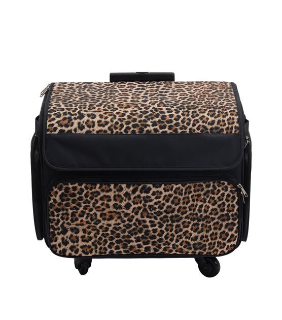 Everything Mary Rolling Sewing Machine Tote, Leopard Print