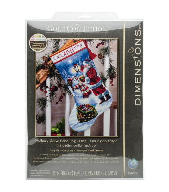 Dimensions 16" Holiday Glow Counted Cross Stitch Stocking Kit