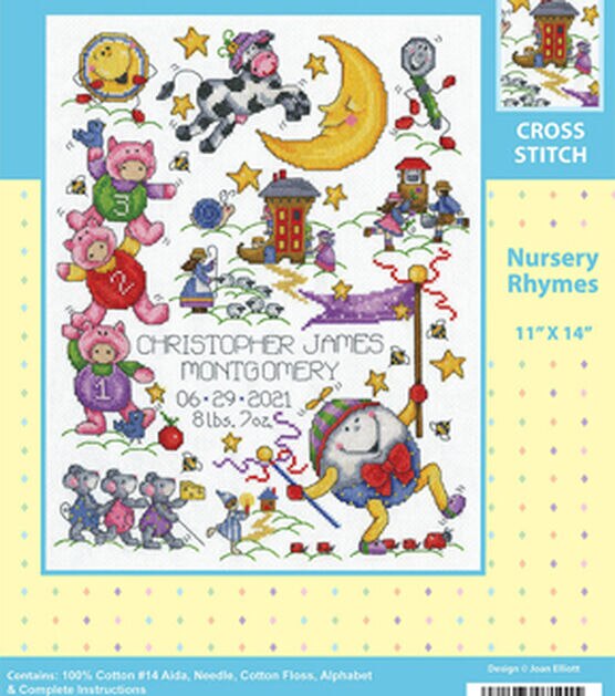 Design Works 14" x 11" Nursery Rhymes Cross Stitch Kit