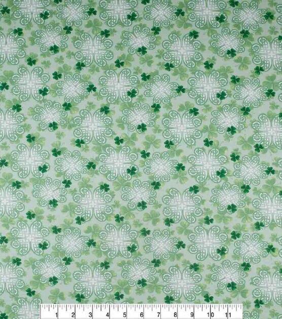 Tossed Celtic Shams Green St. Patrick's Day Cotton Fabric, , hi-res, image 2