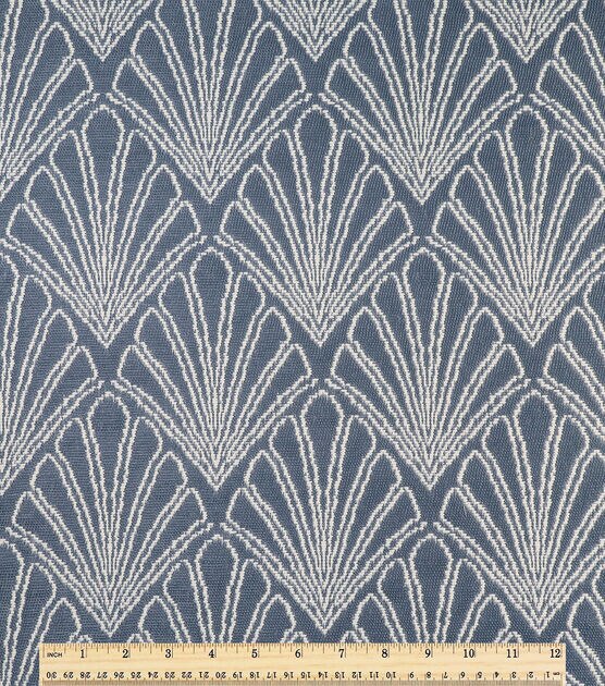 Shell Ocean Blue Jacquard Outdoor Fabric, , hi-res, image 2