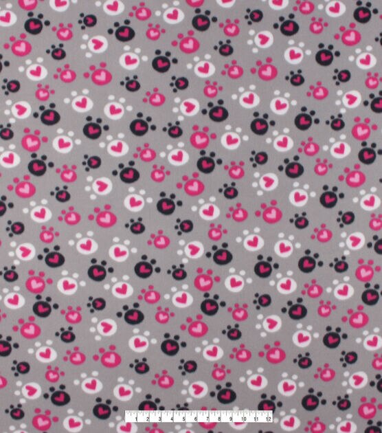 Paws & Hearts Blizzard Fleece Fabric, , hi-res, image 1