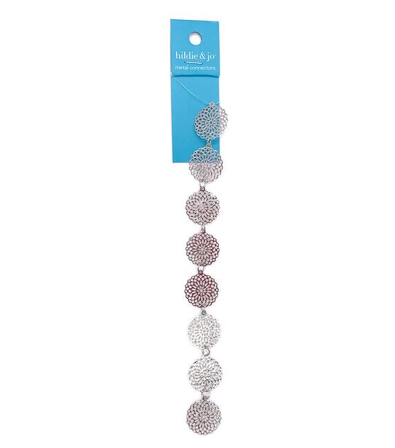 Silver Laser Cut Flower Metal Connector Strung Beads by hildie & jo