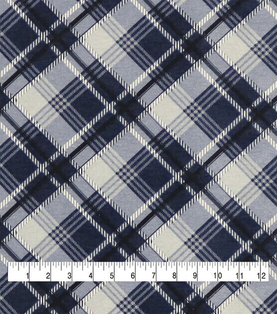Blue Bias Plaid 108" Wide Flannel Fabric, , hi-res, image 3