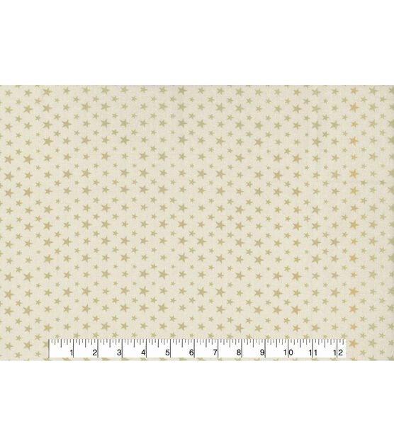 Cream Stars on Beige 43'' Patriotic Cotton Fabric, , hi-res, image 2