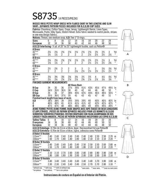 Simplicity Pattern S8735  Misses Petite Dress  Size U5 (16-18-20-22-24), , hi-res, image 3