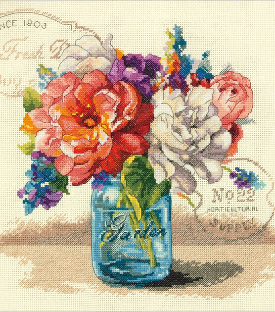 Dimensions 12" Garden Bouquet Counted Cross Stitch Kit, , hi-res, image 2