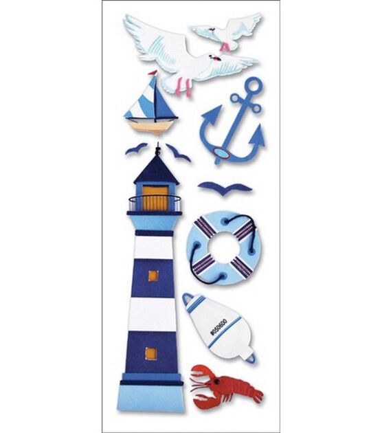 A Touch Of Jolee's A Day At The Beach Dimensional Stickers Lighthouse