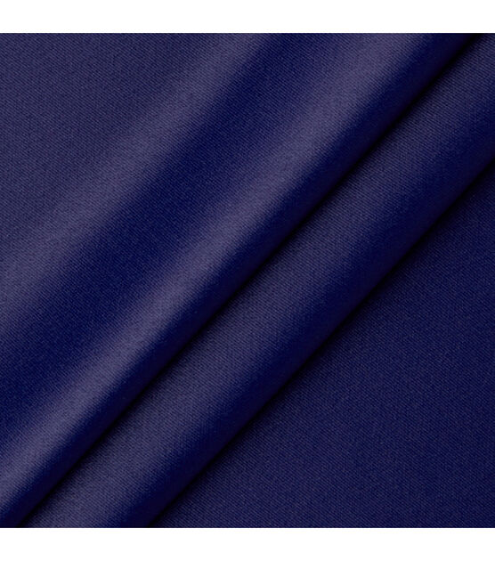 Badgley Mischka Navy Stretch Crepe Satin Fabric, , hi-res, image 4