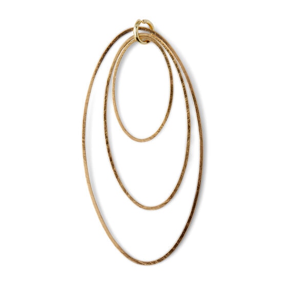 1" x 2" Gold Metal Open Oval Pendant by hildie & jo, , hi-res, image 2