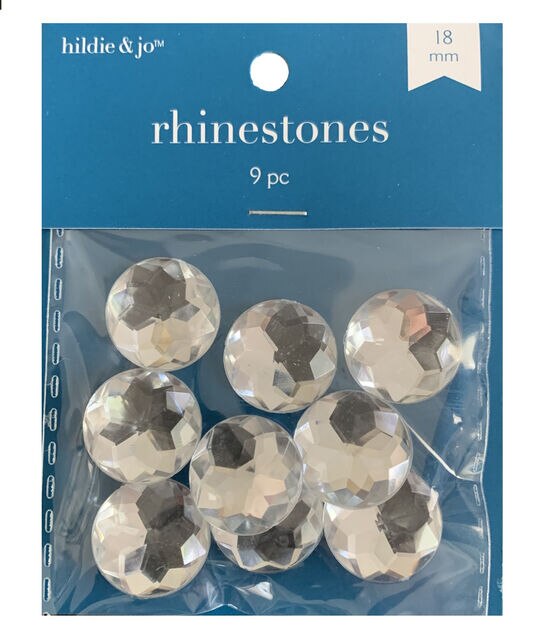 18mm Round Crystal Rhinestones 9pk by hildie & jo
