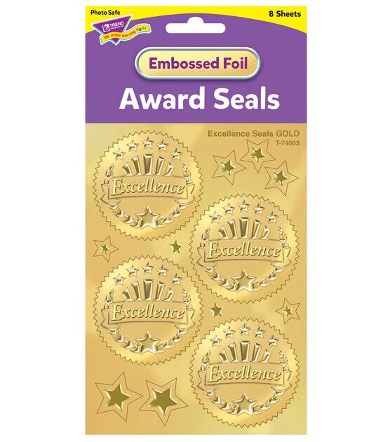 TREND 2" Gold Stickers Excellence Award Seals 192pc, , hi-res, image 3