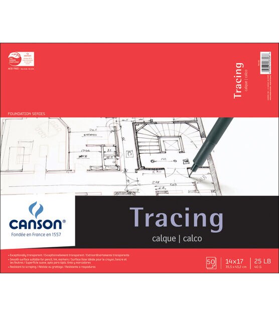 Canson Foundation Series Tracing Paper Pad 14"X17" 50 sheets