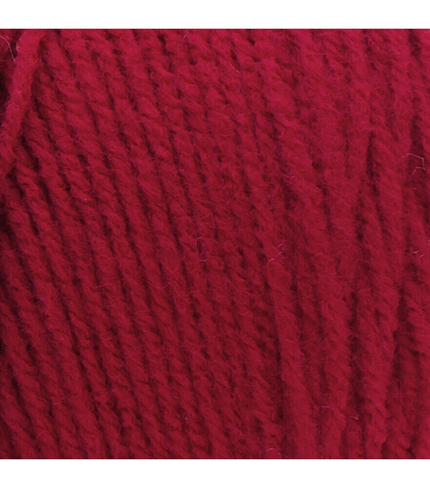 Red Heart Super Saver Worsted Acrylic Yarn, Cherry Red, swatch, image 13