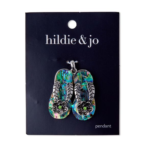 2" x 1" Abalone Shell Flip Flop Pendant by hildie & jo