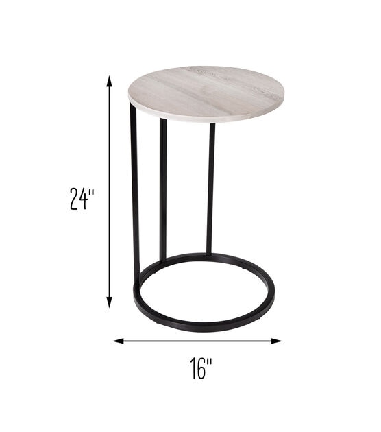 Honey Can Do Natural Round End C Table, , hi-res, image 10