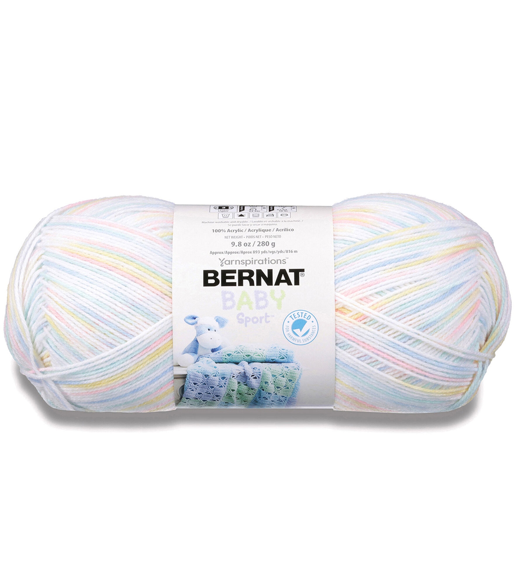 Bernat Baby Big Ball Sport Light Weight Acrylic Yarn, Baby Baby, hi-res