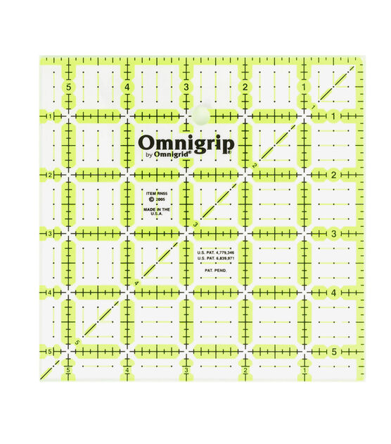 Omnigrip Neon Square Ruler, 5-1/2" x 5-1/2"