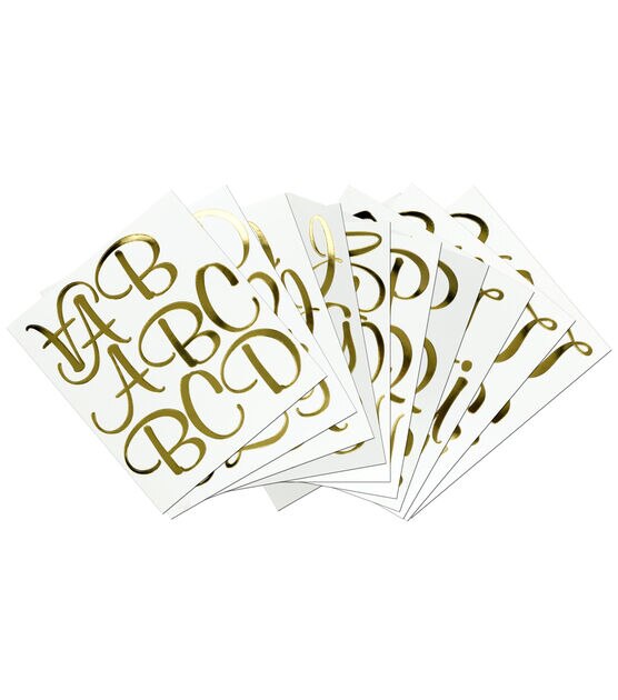 Sticko 121 Pack XL Script Alphabet Foil Stickers Gold